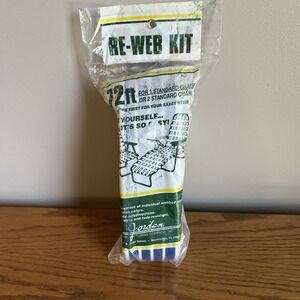 Jordan Lawn Chair Re-Web Kit 72 Feet~ Blue / White ~ Factory Sealed‎
